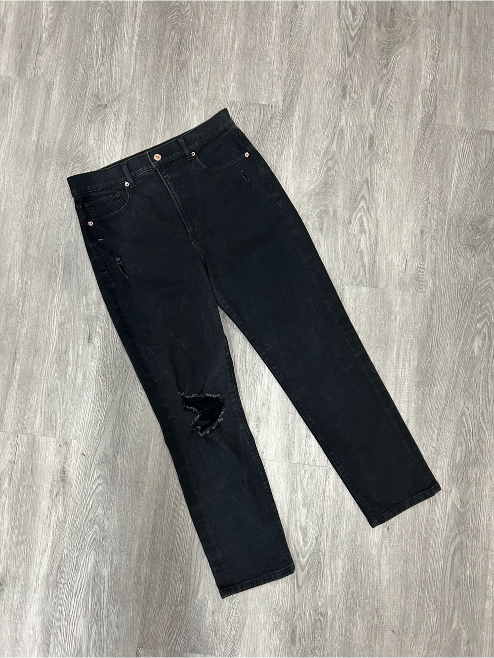 Express Black High-Rise Distressed Women's Jeans
